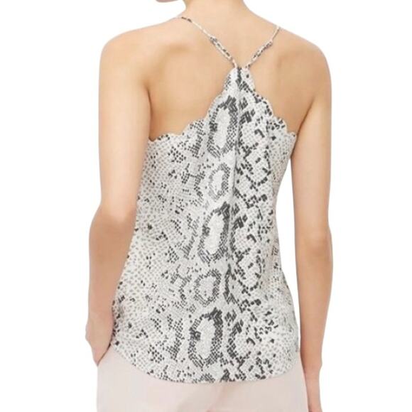 NWT J. Crew Snakeskin Print Scalloped Cami Top 10 Dressy Tank Layer Modern - Picture 2 of 10